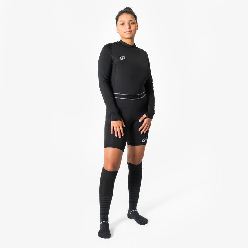 Șort de fotbal Keepdry light negru unisex