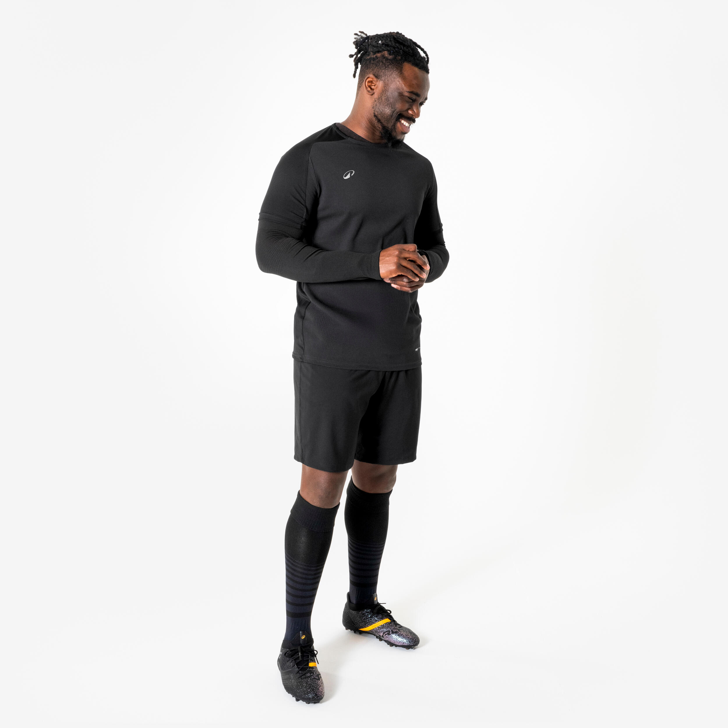 Sous-maillot de foot thermique seamless manches longues mixte, Keepdry marron 3/9