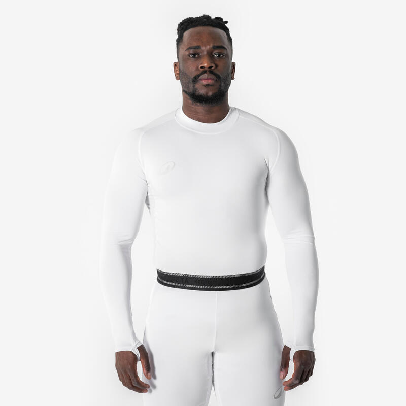 Bluză termică de fotbal, mânecă lungă, Keepdry Club Alb Unisex