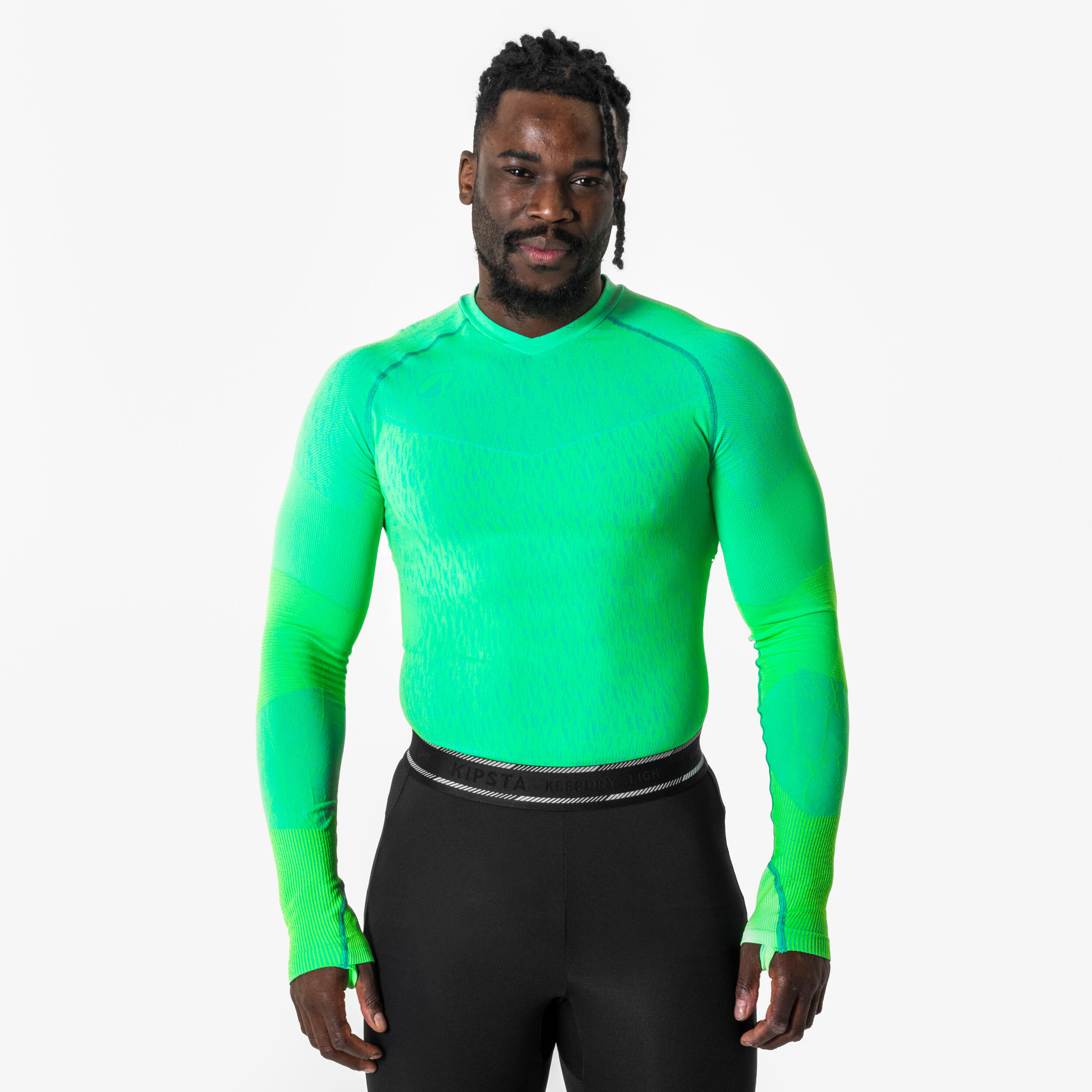 KIPSTA Damen/Herren Funktionsshirt langarm seamless - Keepdry neongrün