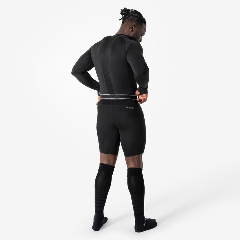 Șort de fotbal Keepdry light negru unisex