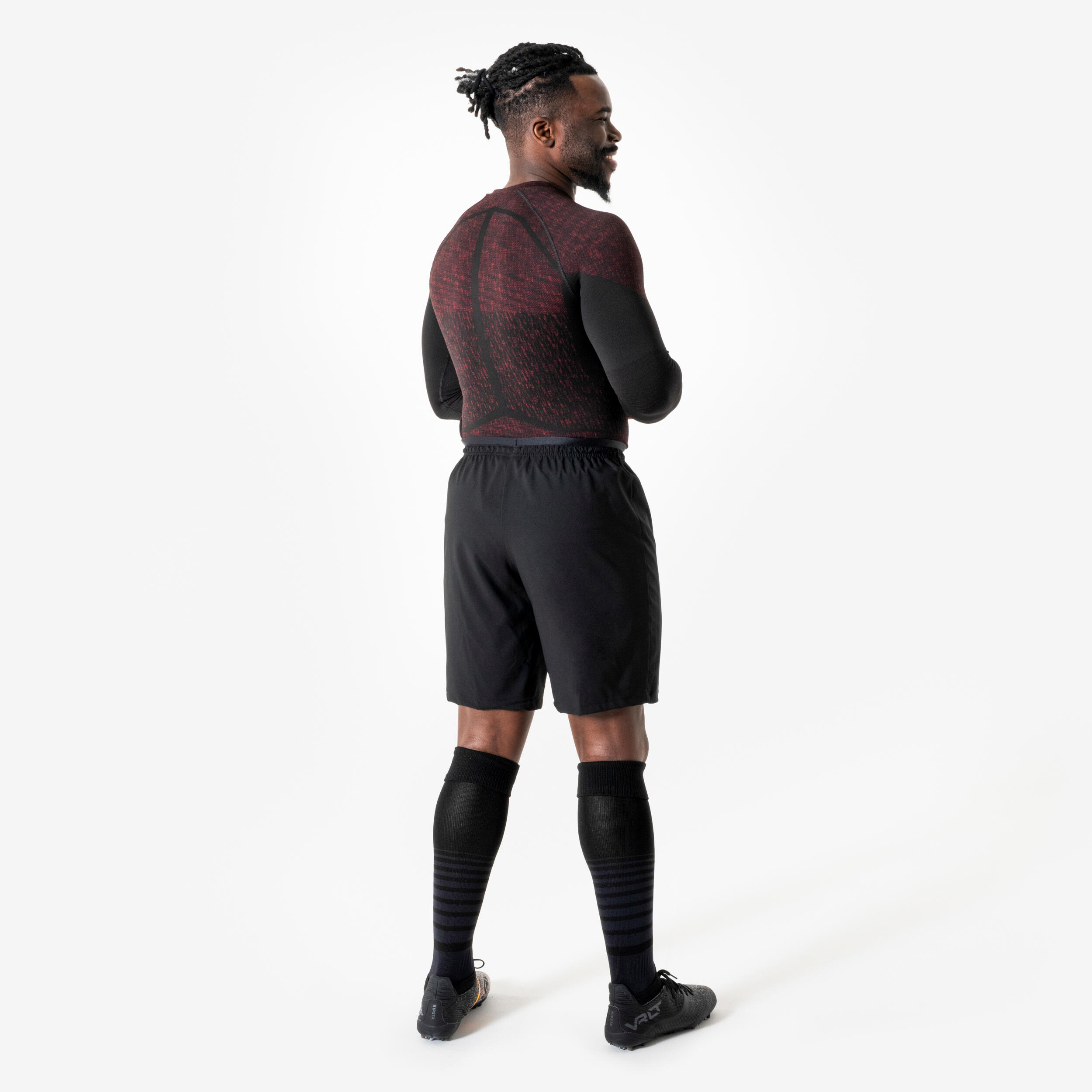 Sous-maillot de foot thermique seamless manches longues mixte, Keepdry marron 8/9