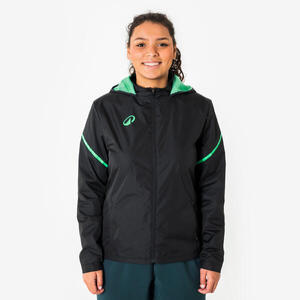 Chaqueta impermeable de fútbol Viralto Mujer Negro y Verde