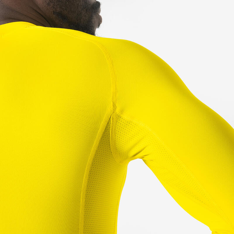 Bluză termică de fotbal mânecă lungă Keepdry Club galben unisex