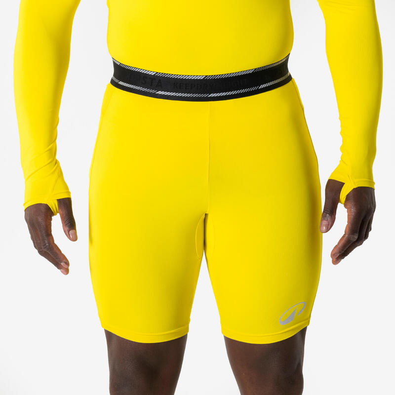 Șort de fotbal Keepdry light galben unisex