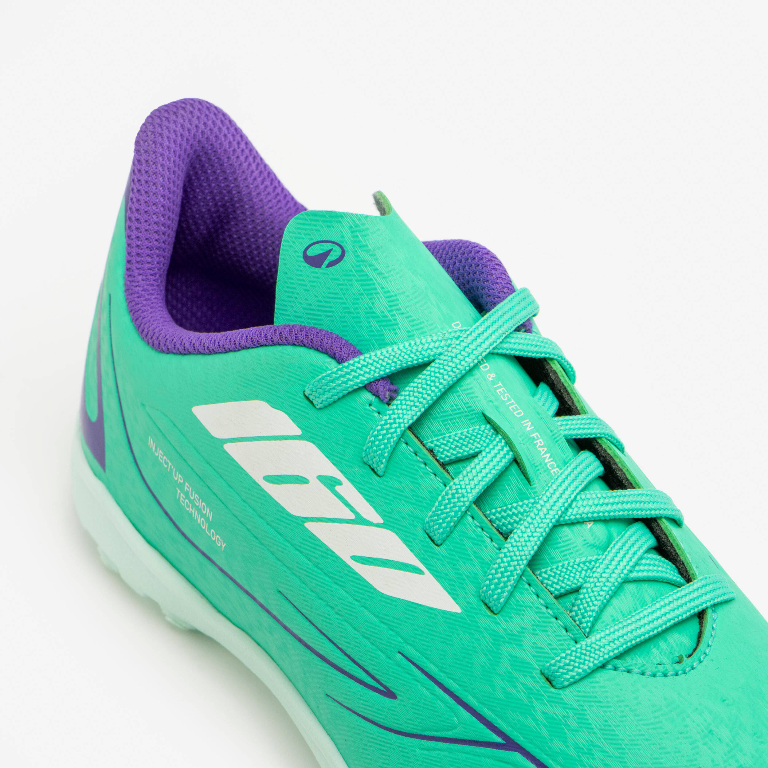 Kids' Lace-Up Football Boots 160 TF JR - Green/Navy -  5