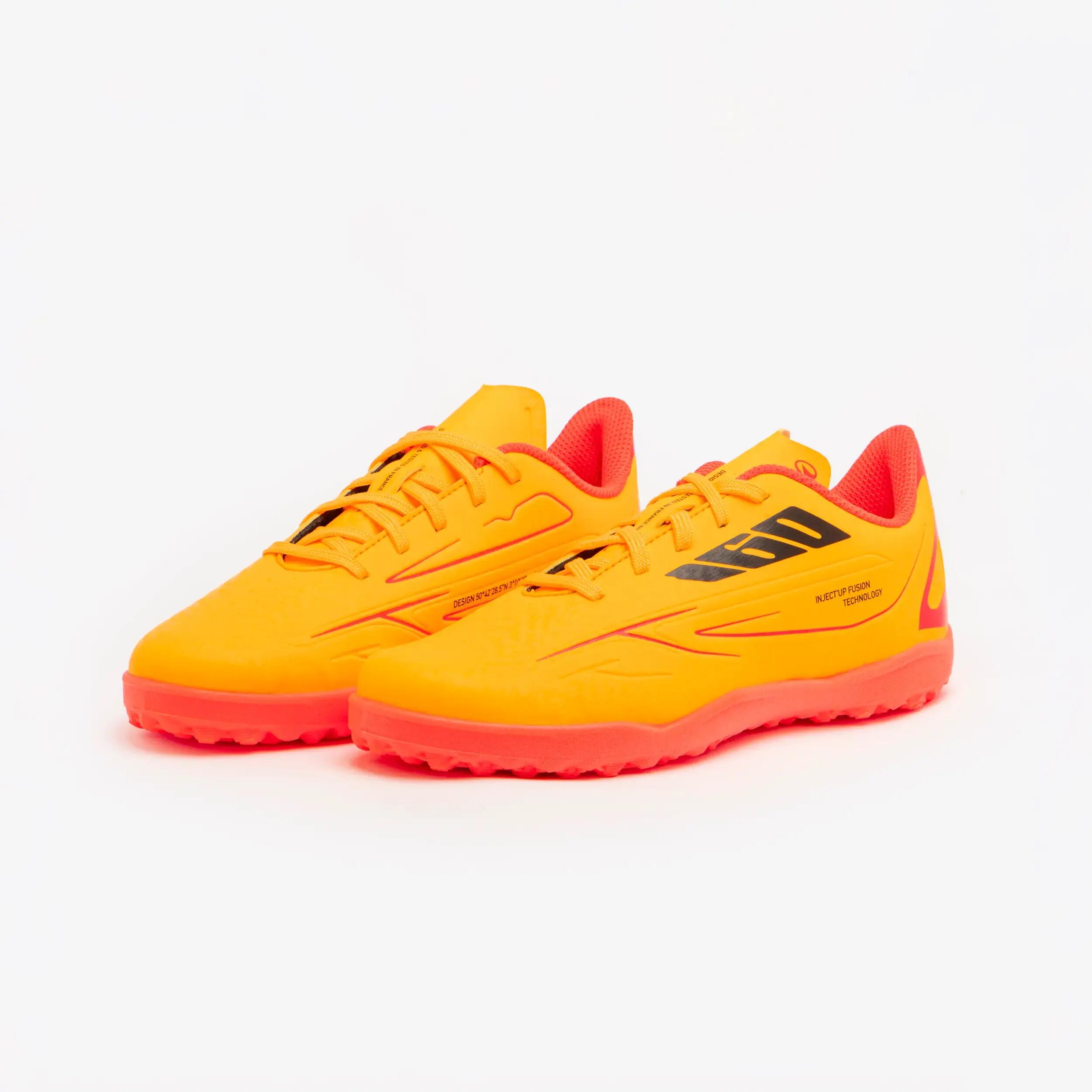 Kids' Lace-Up Football Boots 160 JR Turf - Orange -  2