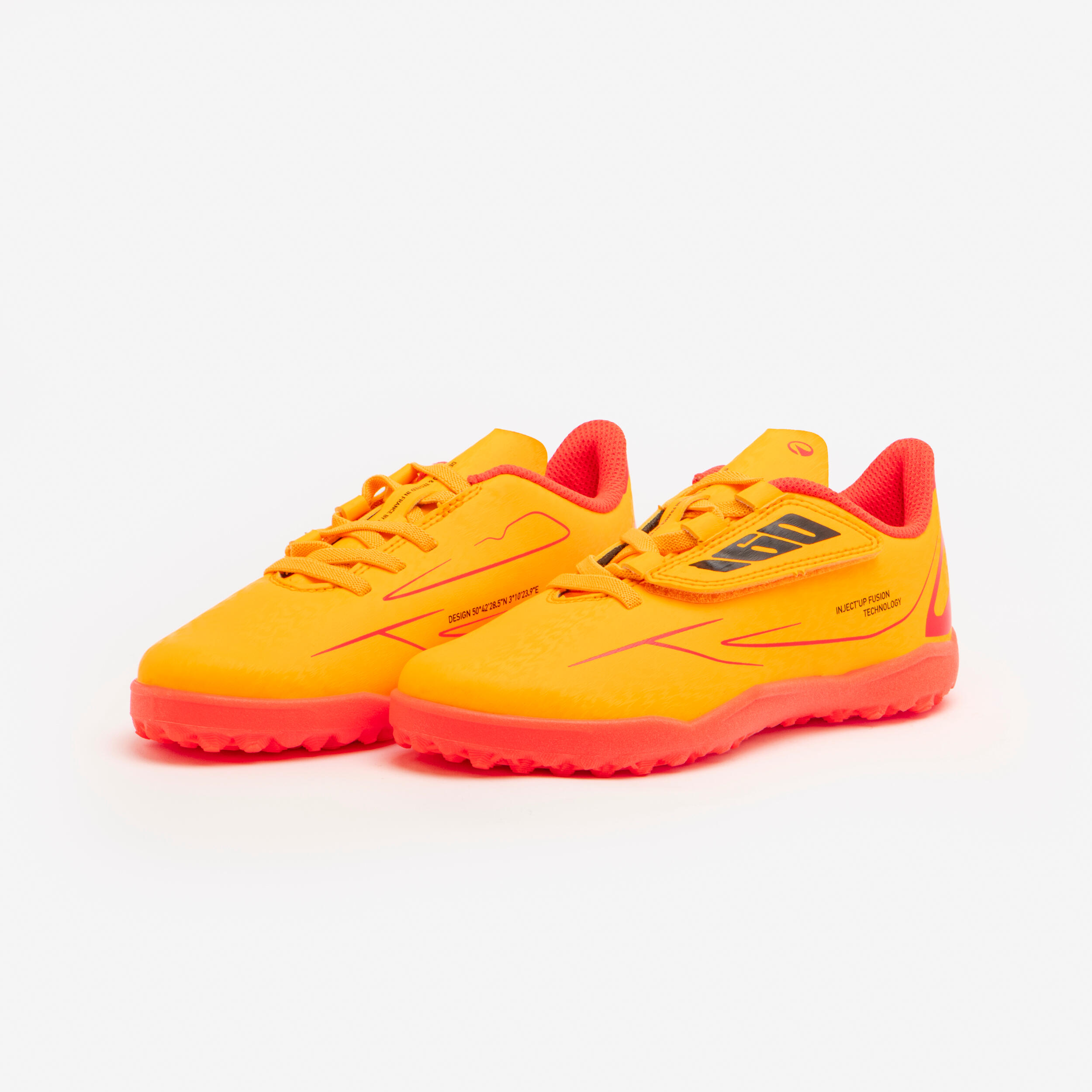 Kids' Rip-Tab Football Boots 160 Easy Turf - Orange 2/9