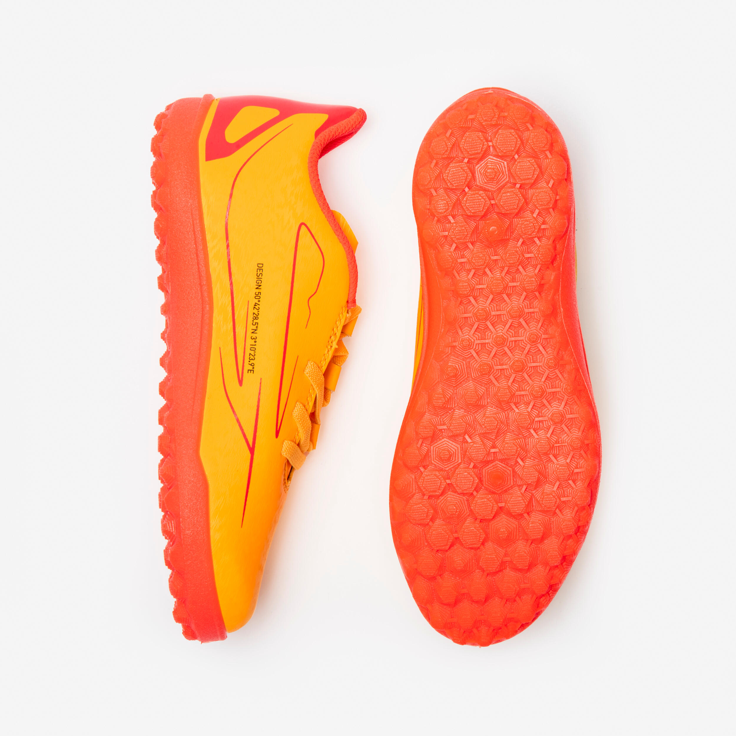 Kids' Rip-Tab Football Boots 160 Easy Turf - Orange 8/9