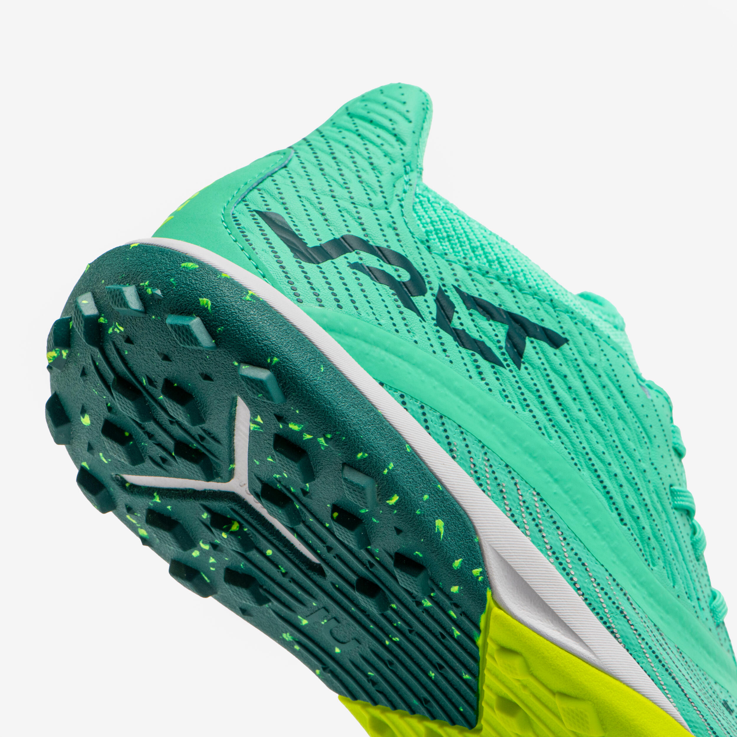 Kids' Lace-Up Soccer Cleats Viralto III Turf - Green - KIPSTA