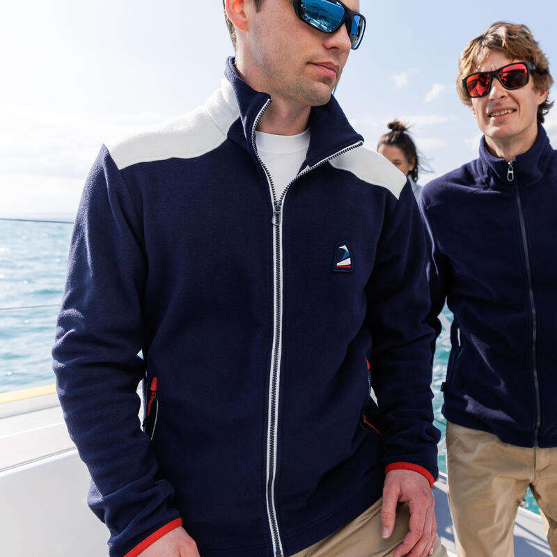 Veste polaire de voile chaude Homme - 100 bleu marine et blanc