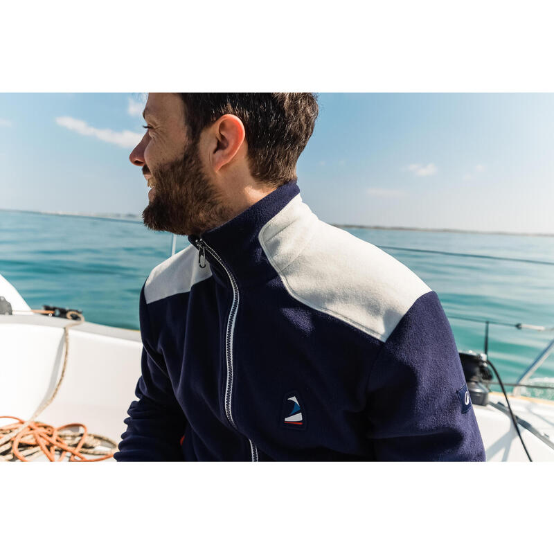 Veste polaire de voile chaude Homme - 100 bleu marine et blanc