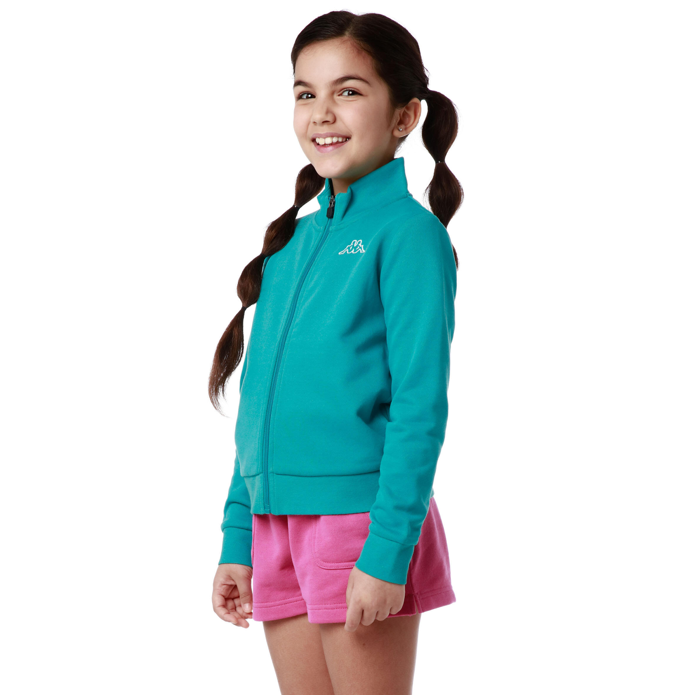 Felpa con zip verde acqua KAPPA 5/7