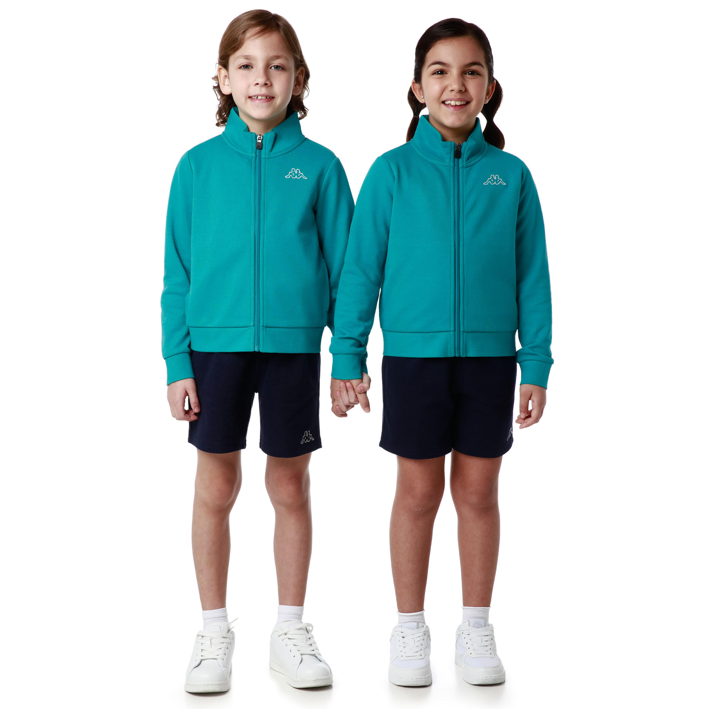 Felpa con zip verde acqua KAPPA 4/7