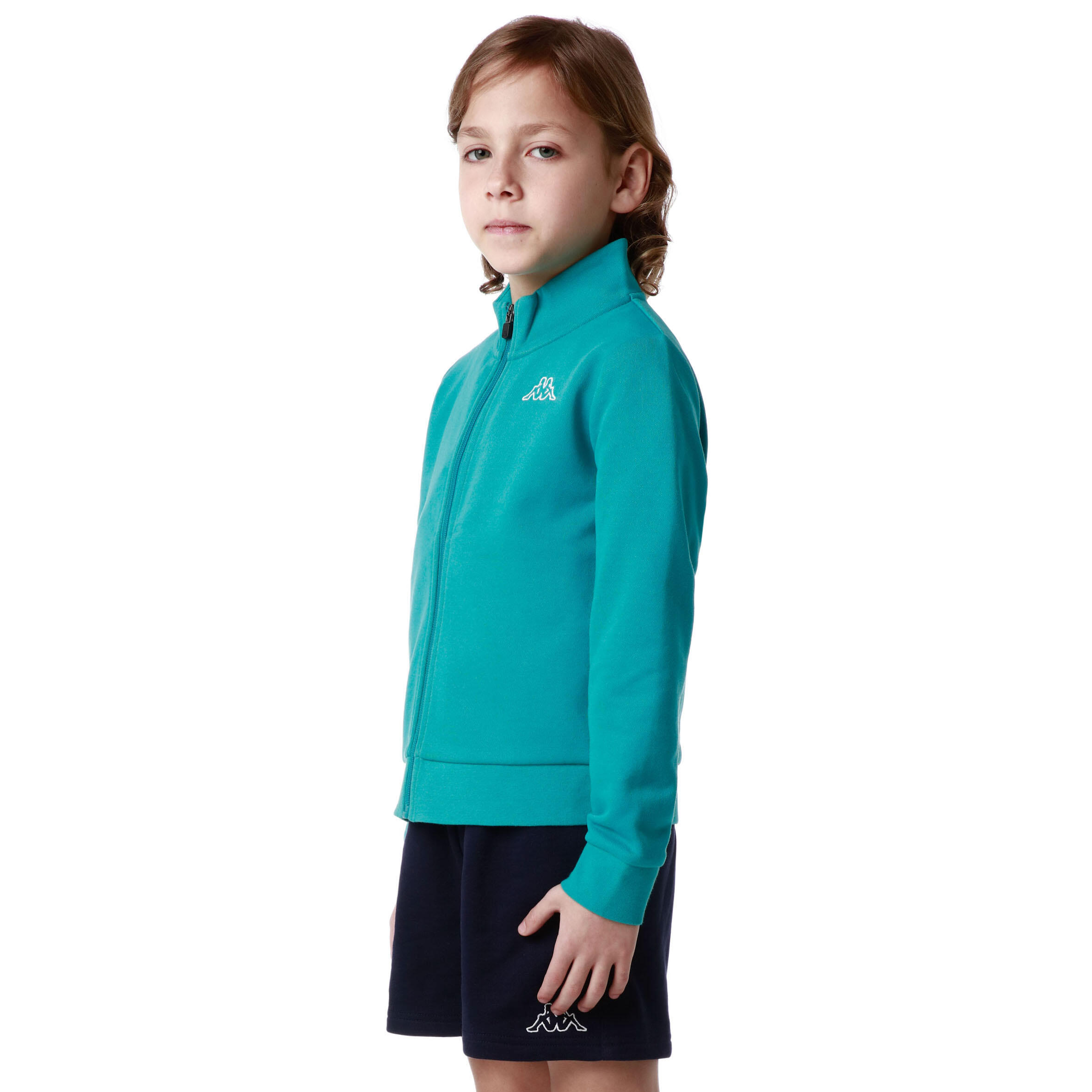 Felpa con zip verde acqua KAPPA 2/7