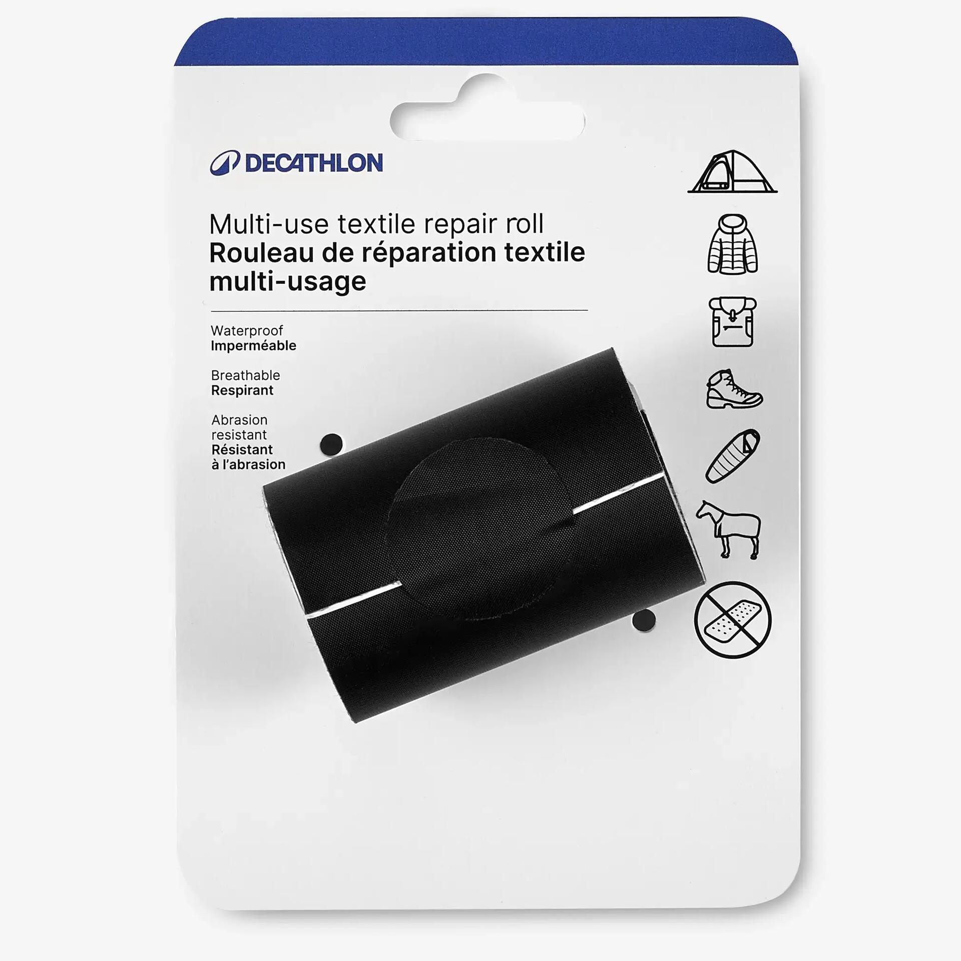 Rouleau autocollant de réparation textile multi-usage, noir