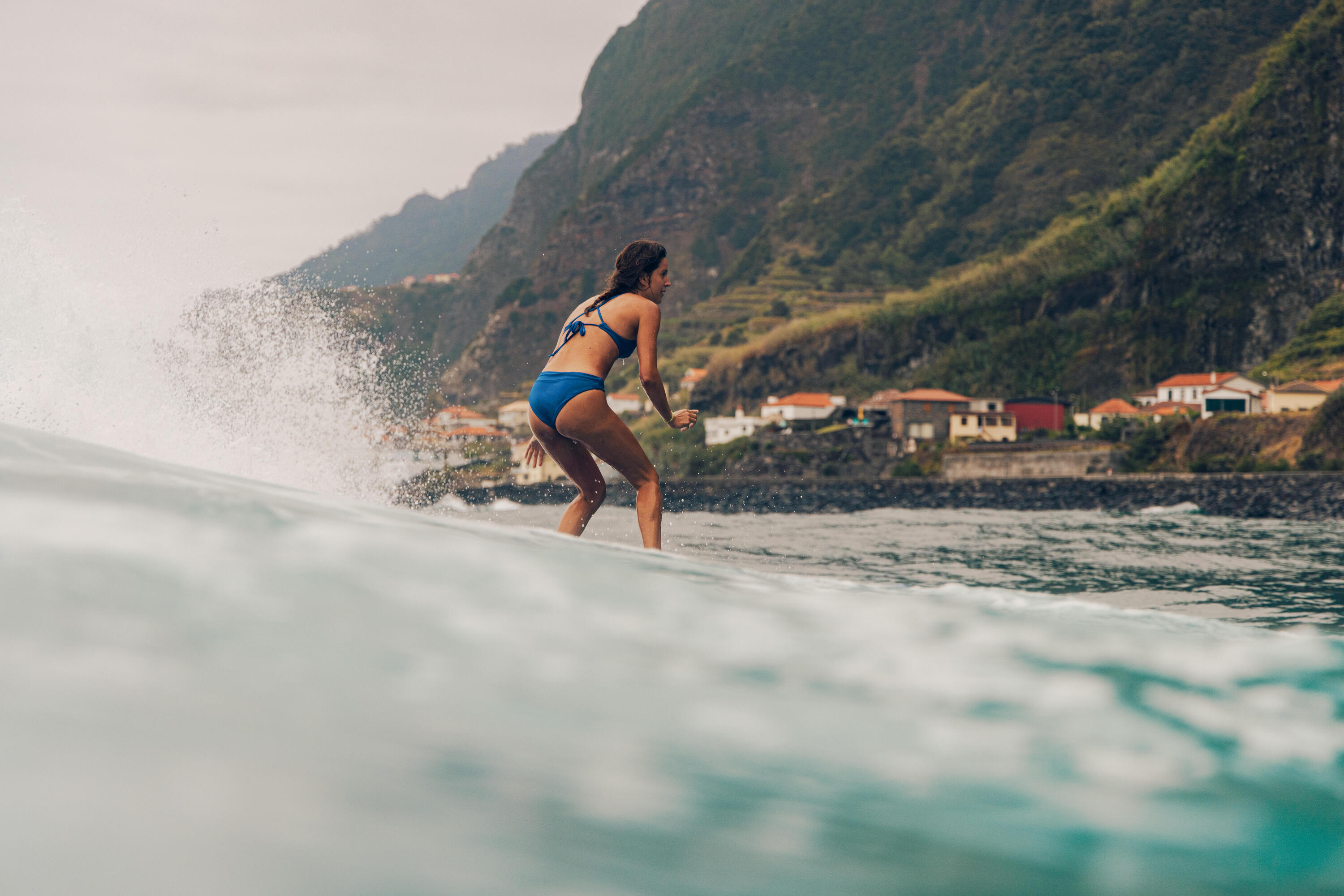 Costume top regolabile surf donna BEA azzurro 8/10