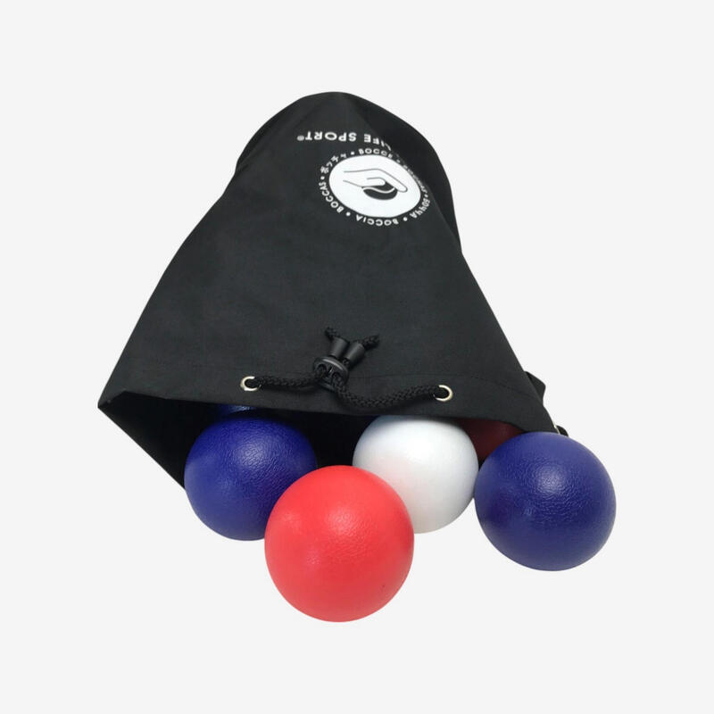 Kit de boccia handisport outdoor de 12 balles bleues et rouges