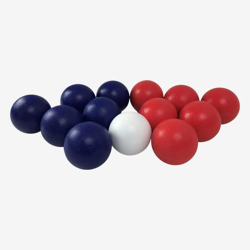 Kit de boccia handisport outdoor de 12 balles bleues et rouges