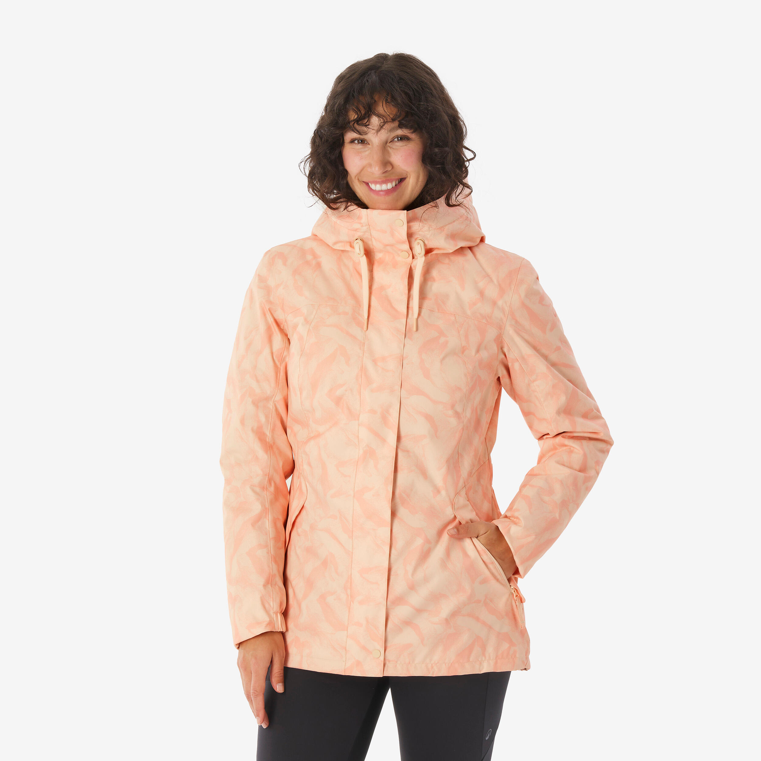 Women’s waterproof hiking jacket -10°C NH500 - Beige