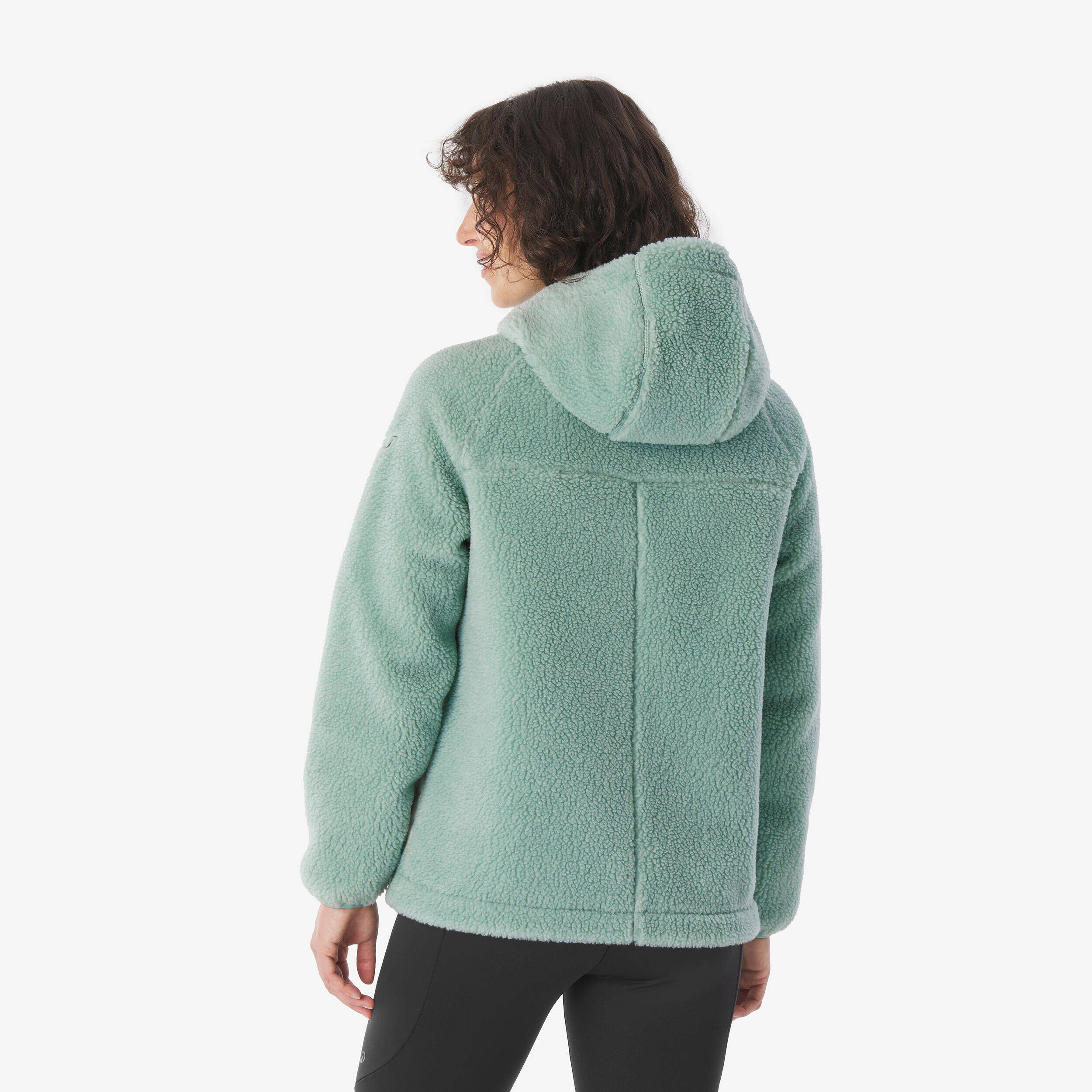 Women’s warm hiking fleece jacket, SH900 - Green -  3