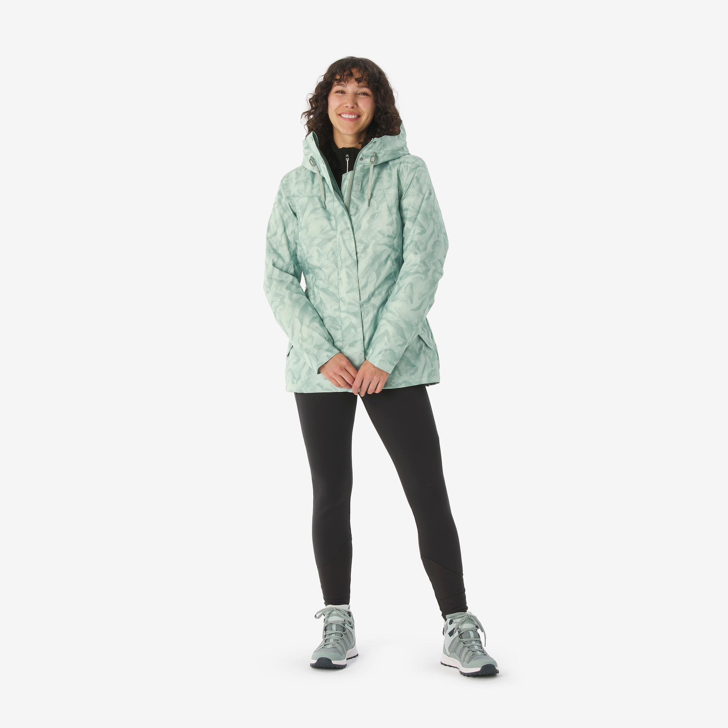 Women’s waterproof hiking jacket -10°C NH500 - Green