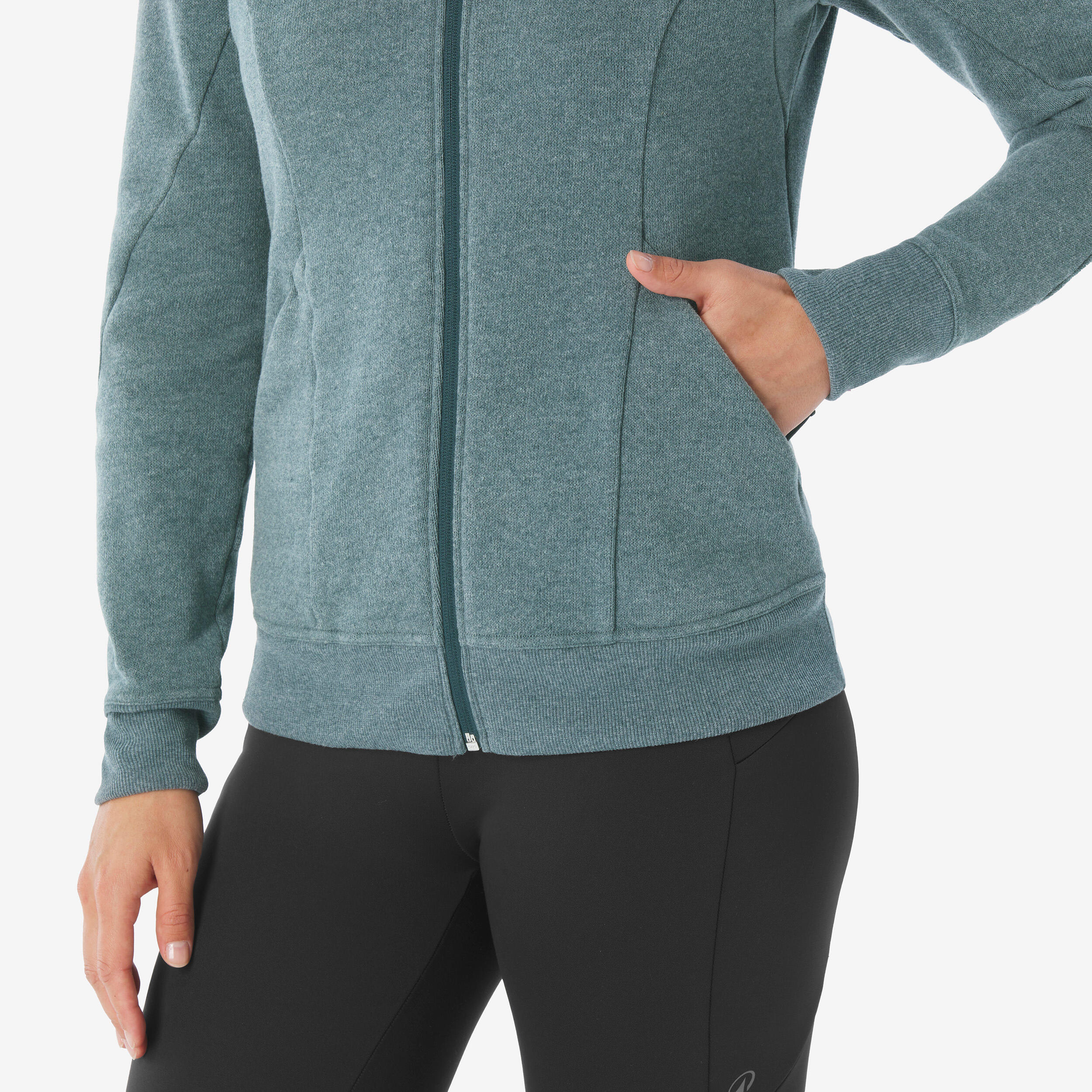 Ademend wandelsweatshirt voor dames NH500 groen 5/8