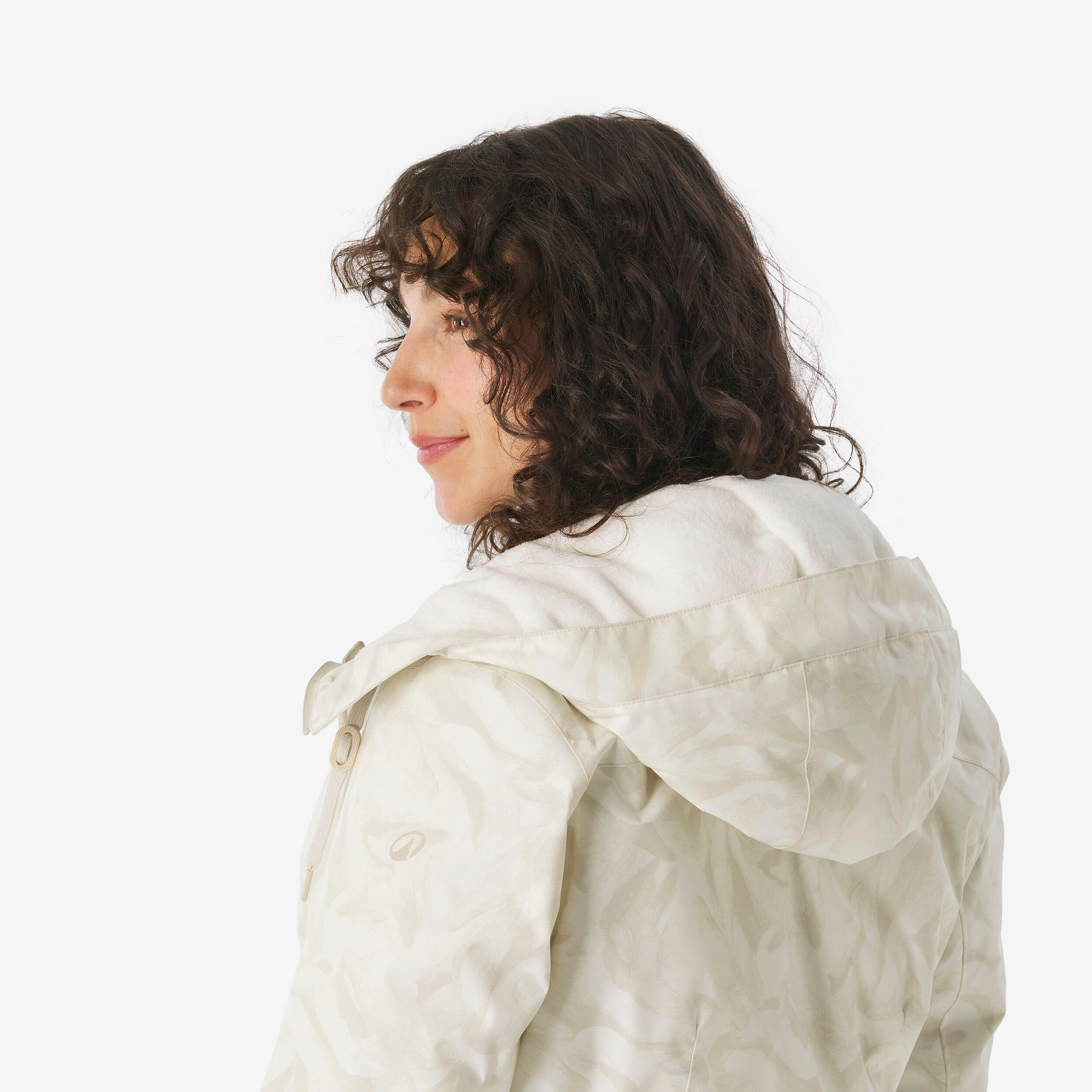 Veste de randonnée -10°C imperméable femme, NH500 beige 9/10