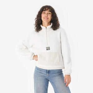 Sudadera polar de montaña y trekking media cramellera sherpa Mujer Quechua MH100