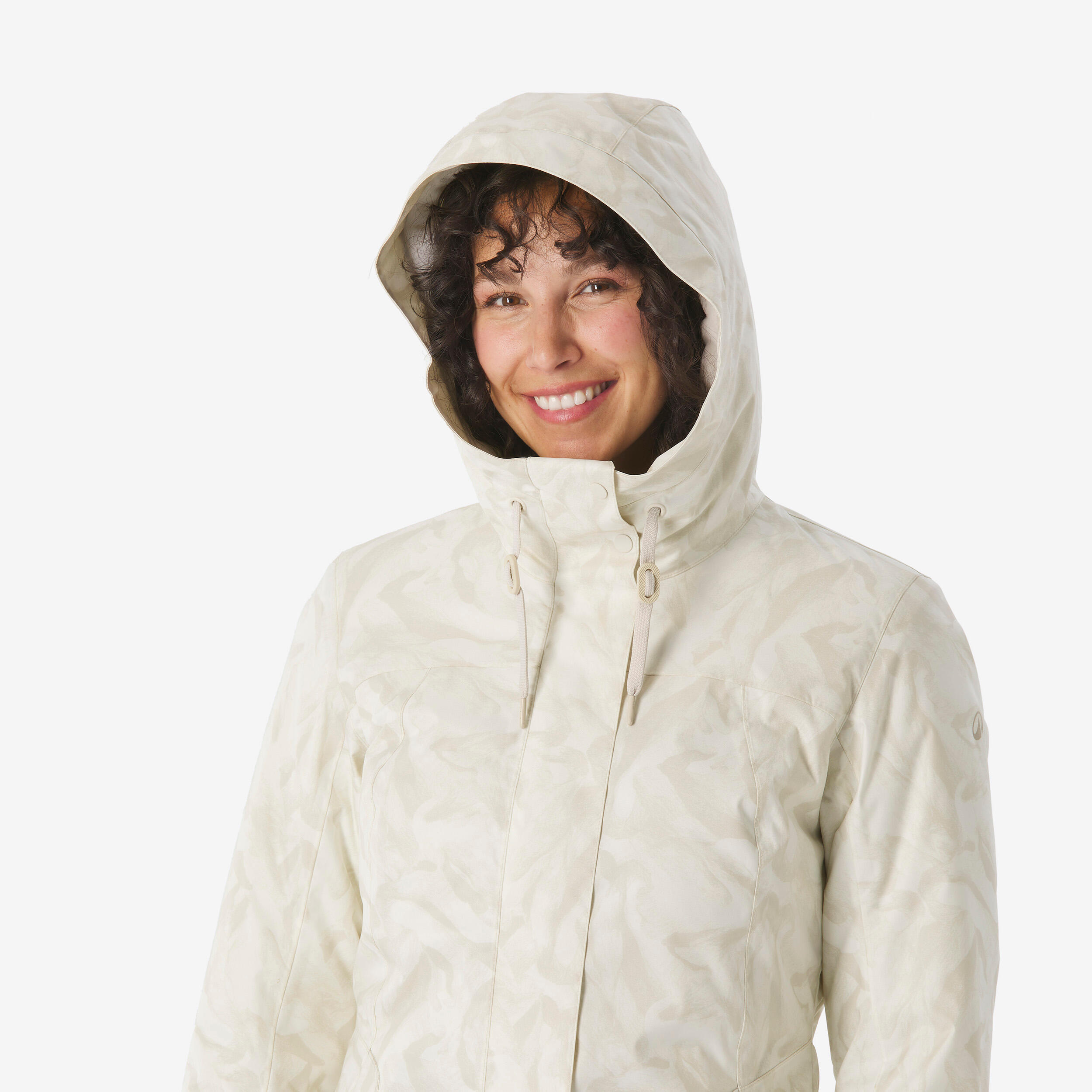 Veste de randonnée -10°C imperméable femme, NH500 beige 10/10