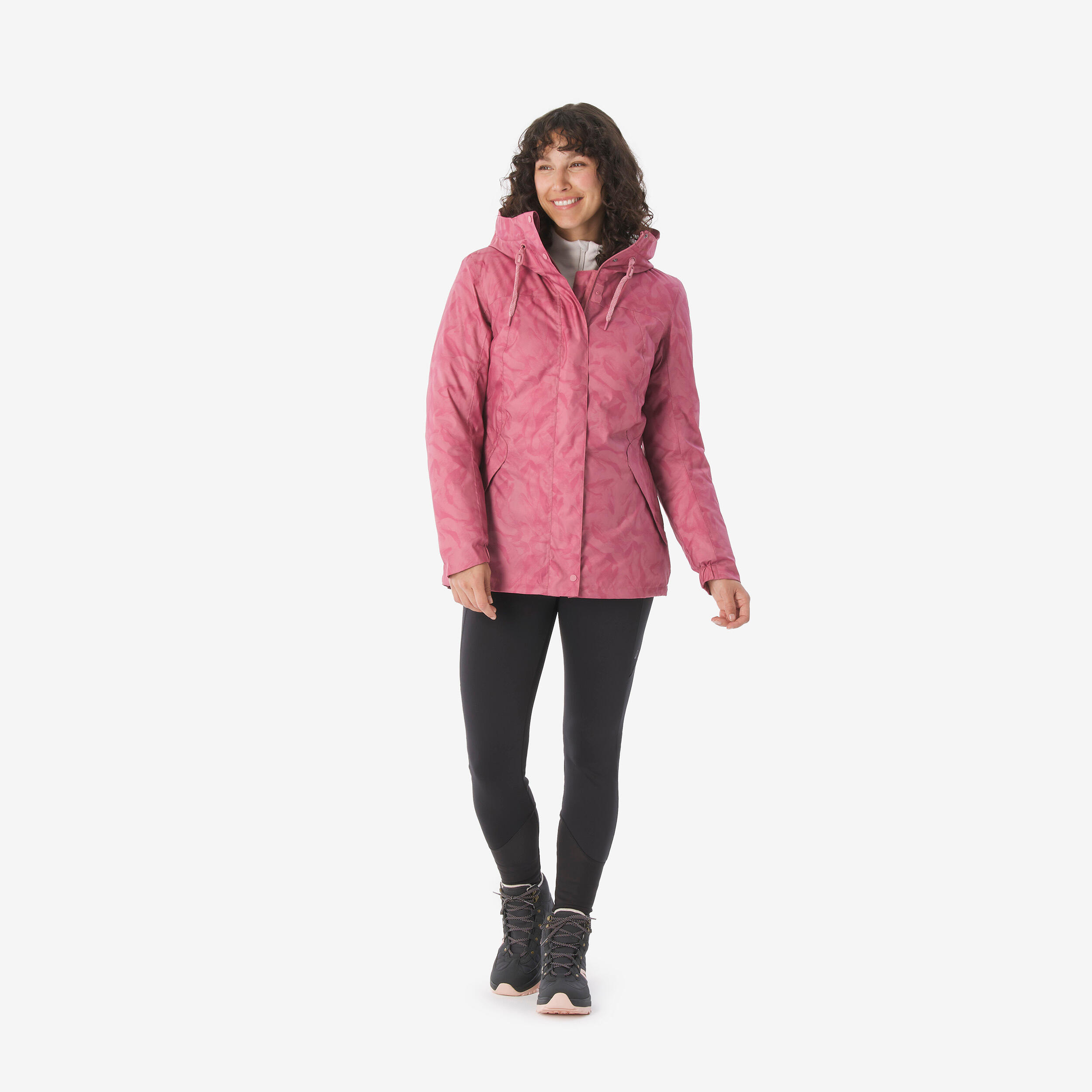 Giacca montagna donna NH500 impermeabile rosa 2/10