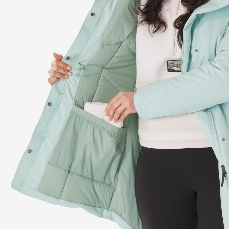 Parka de randonnée -10°C imperméable femme, NH500 vert