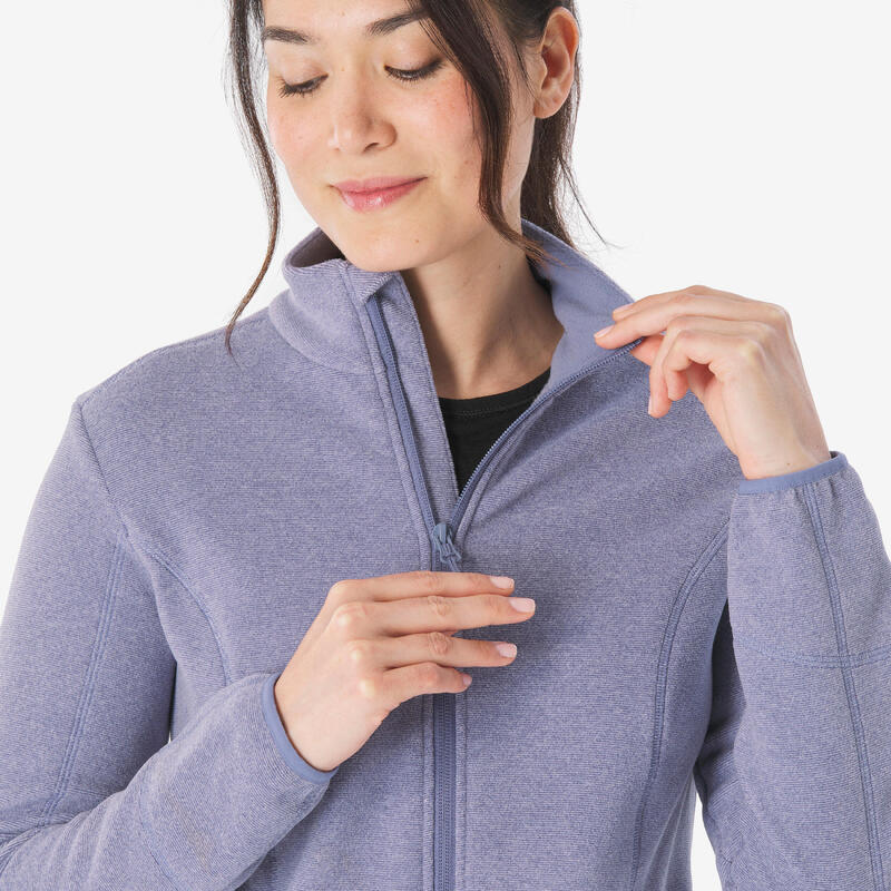 Polaire de randonnée montagne femme, MH100 full zip violet