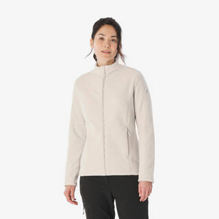 Women’s mountain hiking fleece jacket, MH500 Full Zip - Beige