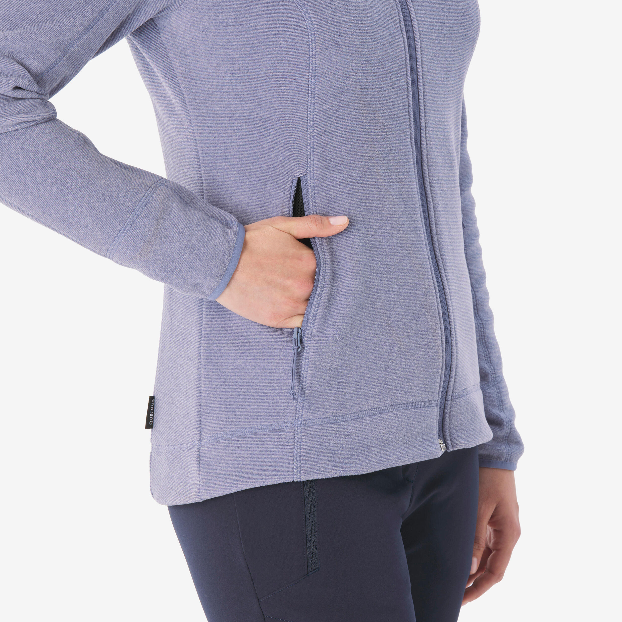 Polaire de randonnée montagne femme, MH100 full zip violet 5/7