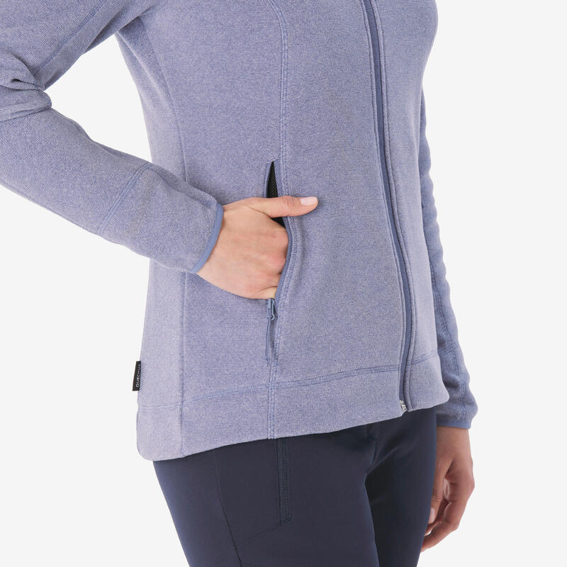 Polaire de randonnée montagne femme, MH100 full zip violet