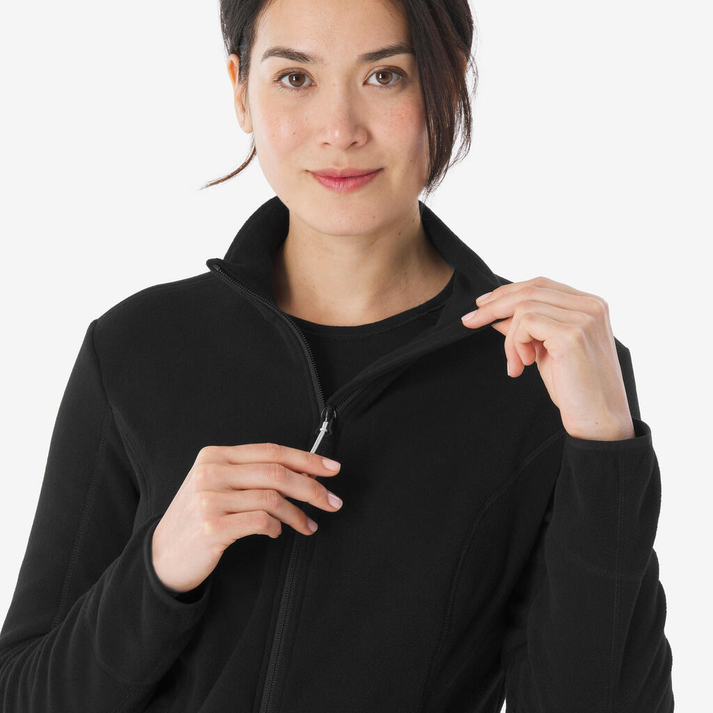 Γυναικείο fleece μπουφάν πεζοπορίας - mh100 - Πορτοκαλί