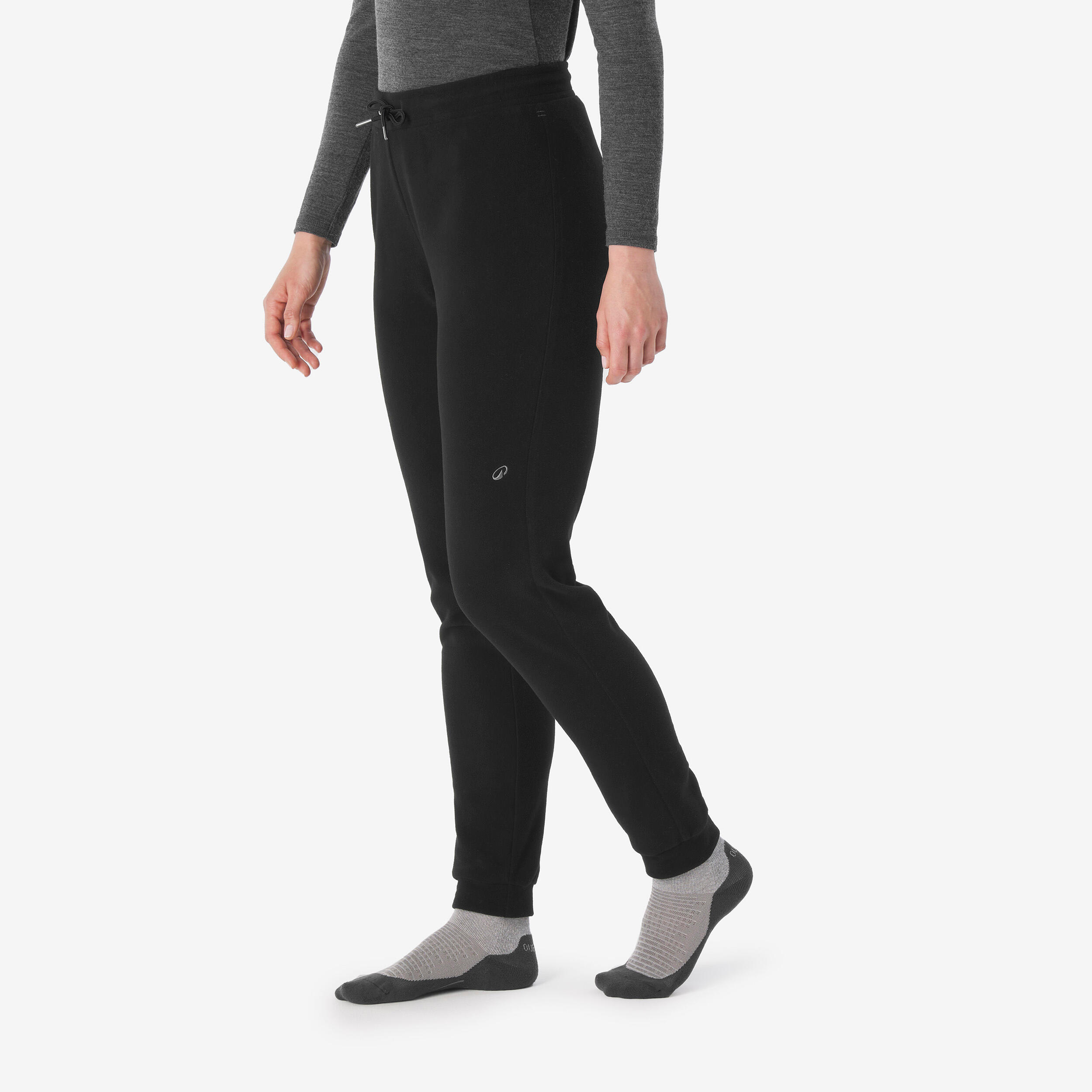Women’s hiking fleece tights MH100 - BLACK