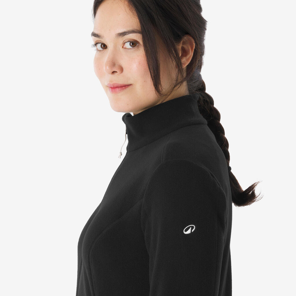 Polaire de randonnée montagne femme, MH100 full zip blanc