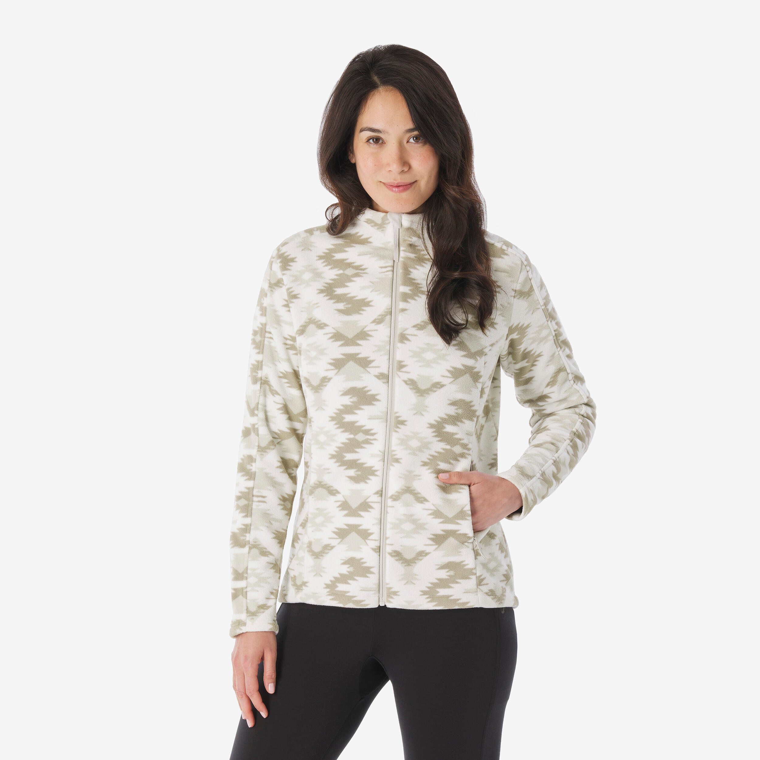 QUECHUA Women’s mountain hiking fleece jacket, MH500 Full Zip