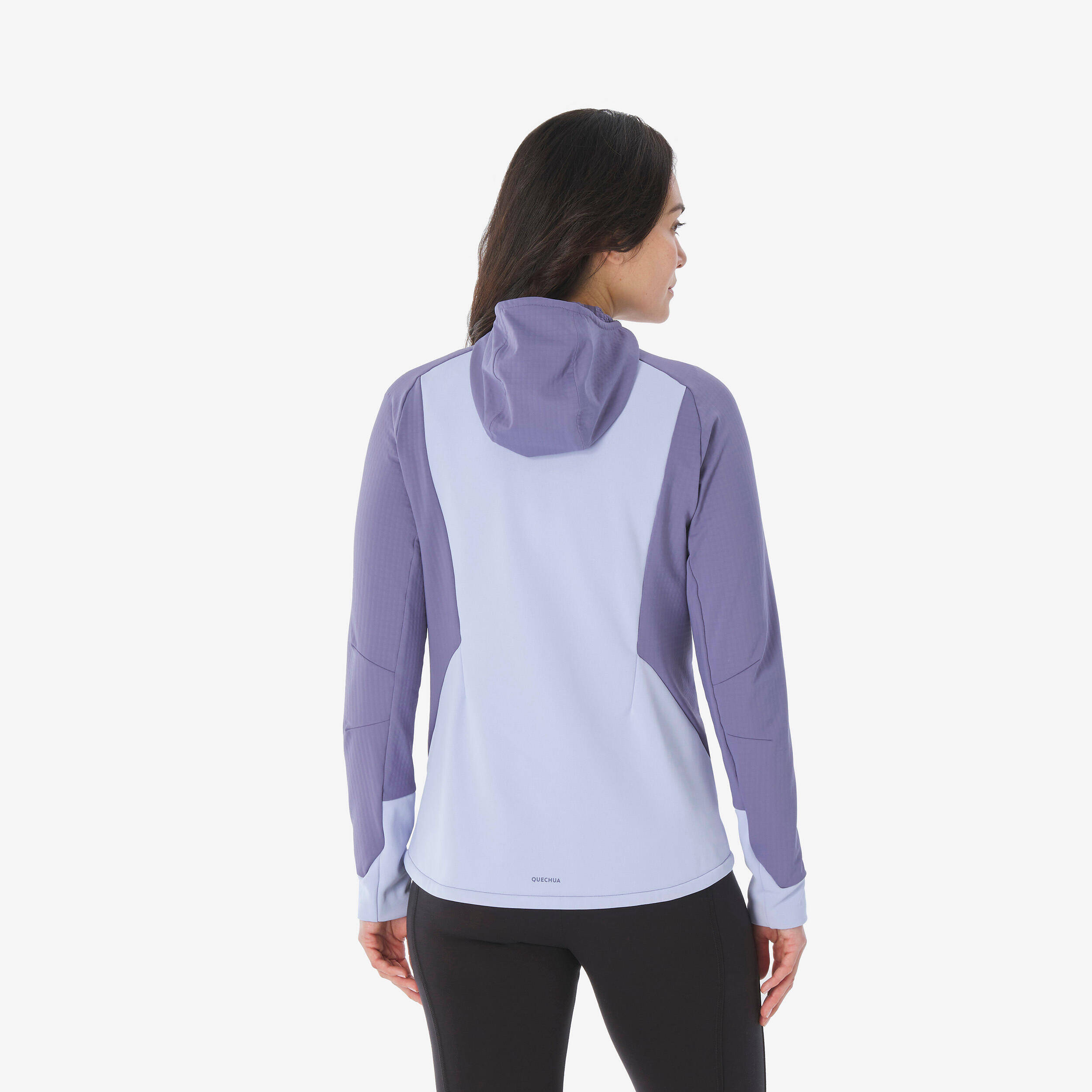 Women’s mountain hiking fleece jacket, MH500 Light Full Zip - Purple -  3