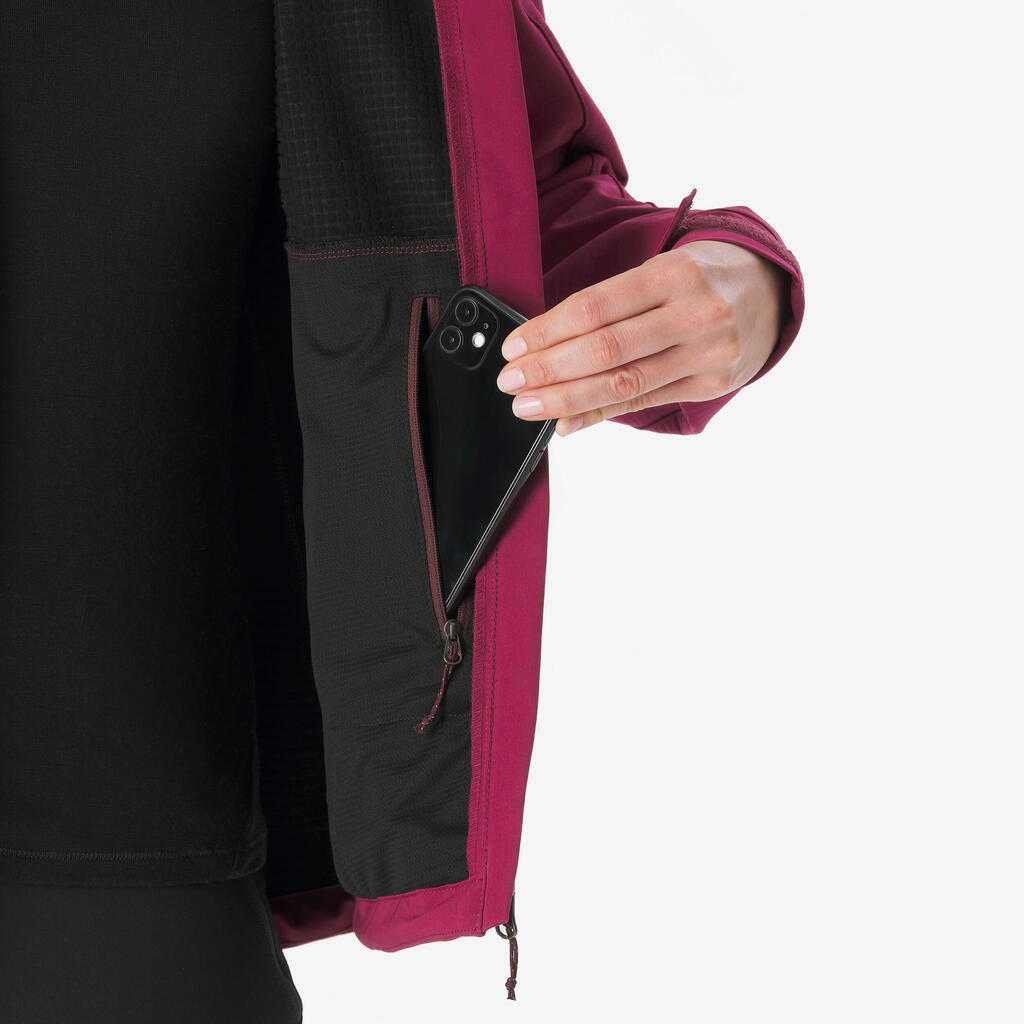 Women’s mountain hiking fleece jacket, MH100 Half Zip - Pink