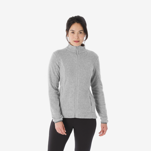 Polaire de randonnée montagne femme, MH100 full zip blanc