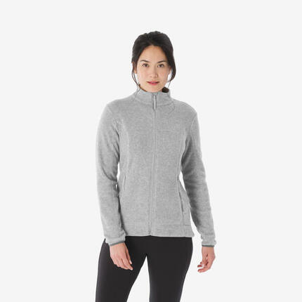 Polaire de randonnée montagne femme, MH100 full zip gris