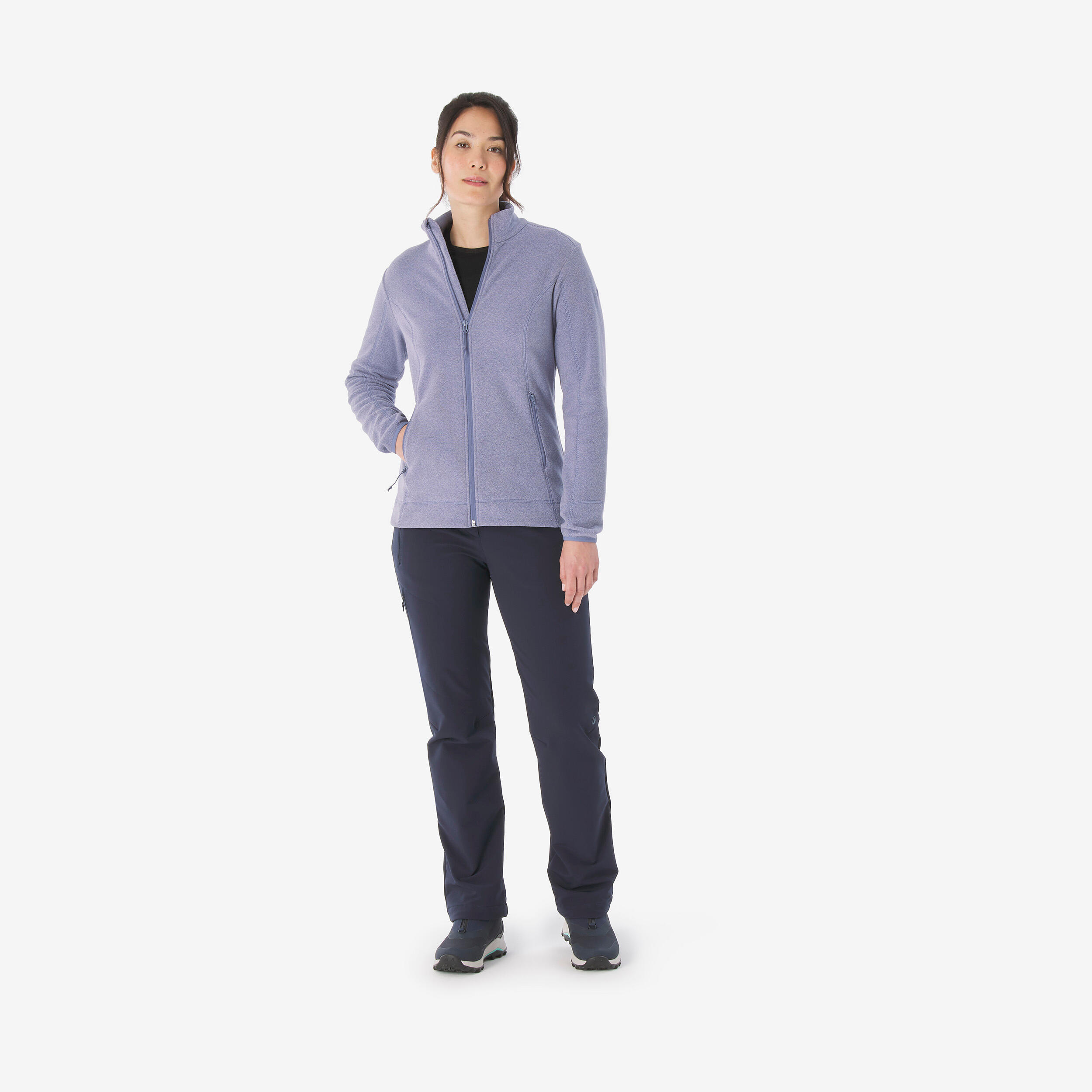 Polaire de randonnée montagne femme, MH100 full zip violet 2/7