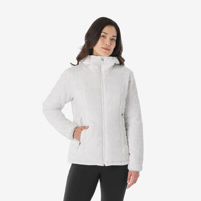 Wattierte Jacke Damen Kapuze Trekking - MT100 blau