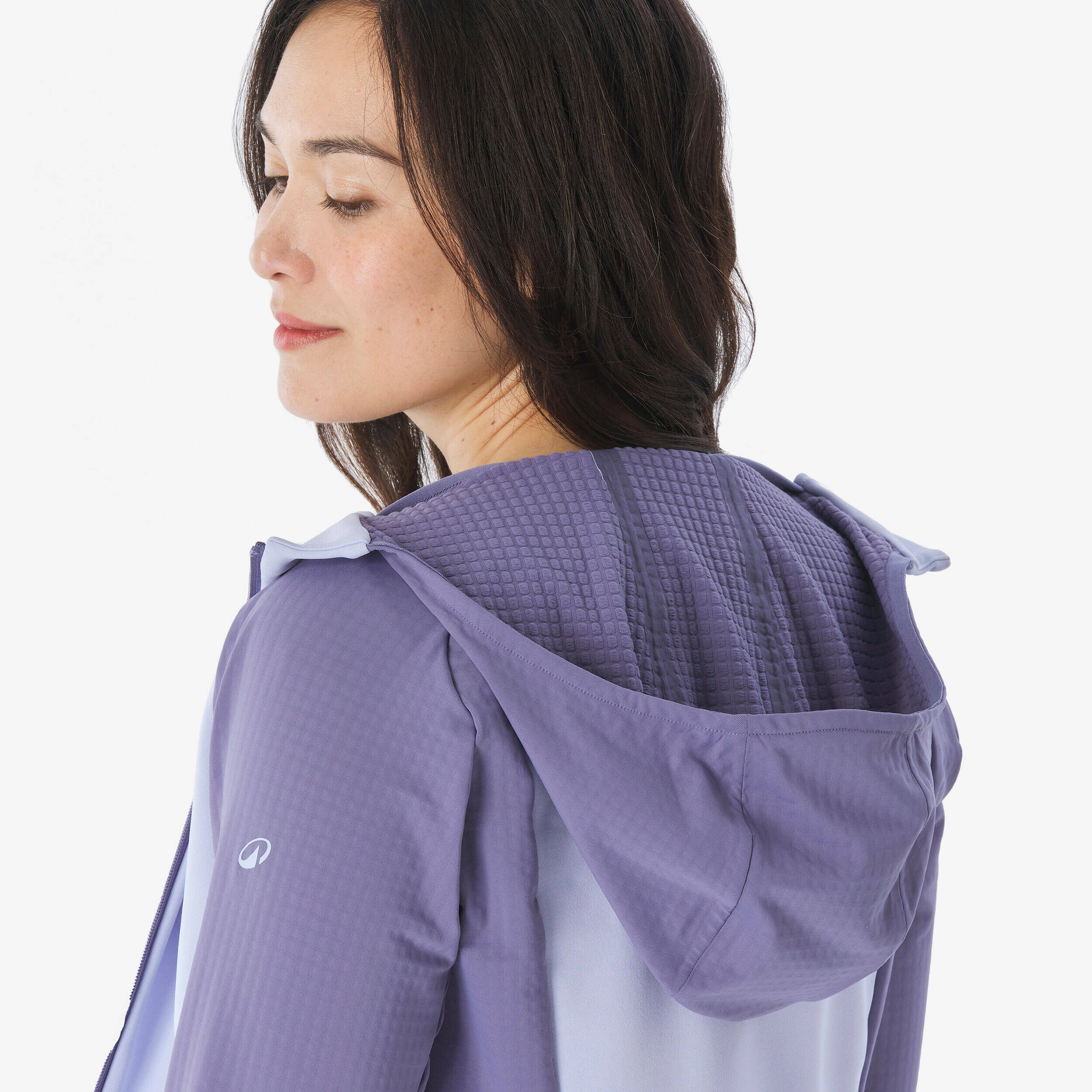 Women’s mountain hiking fleece jacket, MH500 Light Full Zip - Purple -  5