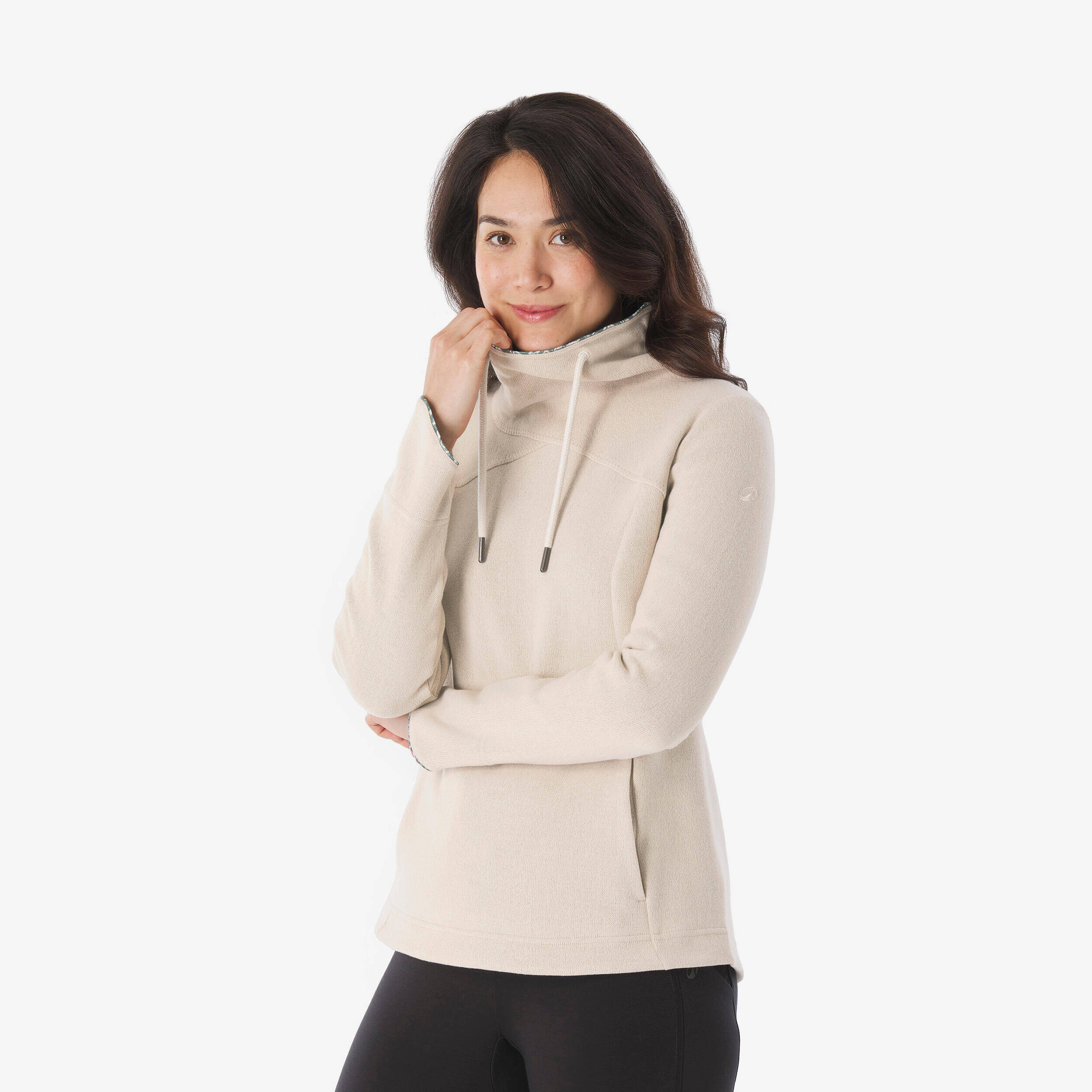 Women’s hiking sweatshirt NH100 - Beige -  1