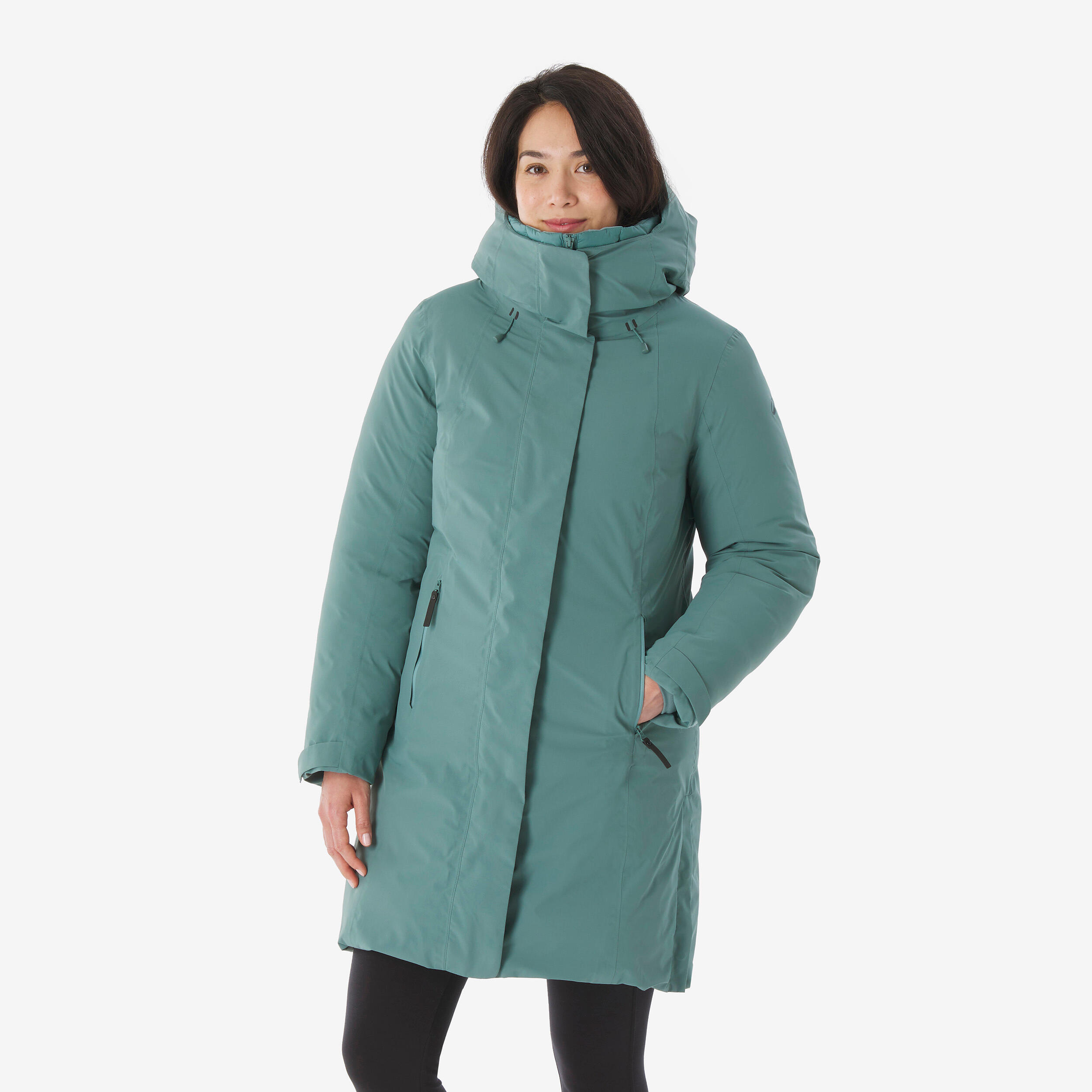 QUECHUA Dámska nepremokavá turistická parka NH900 zelená XS