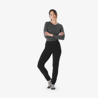 Women’s hiking fleece tights MH100 - BLACK